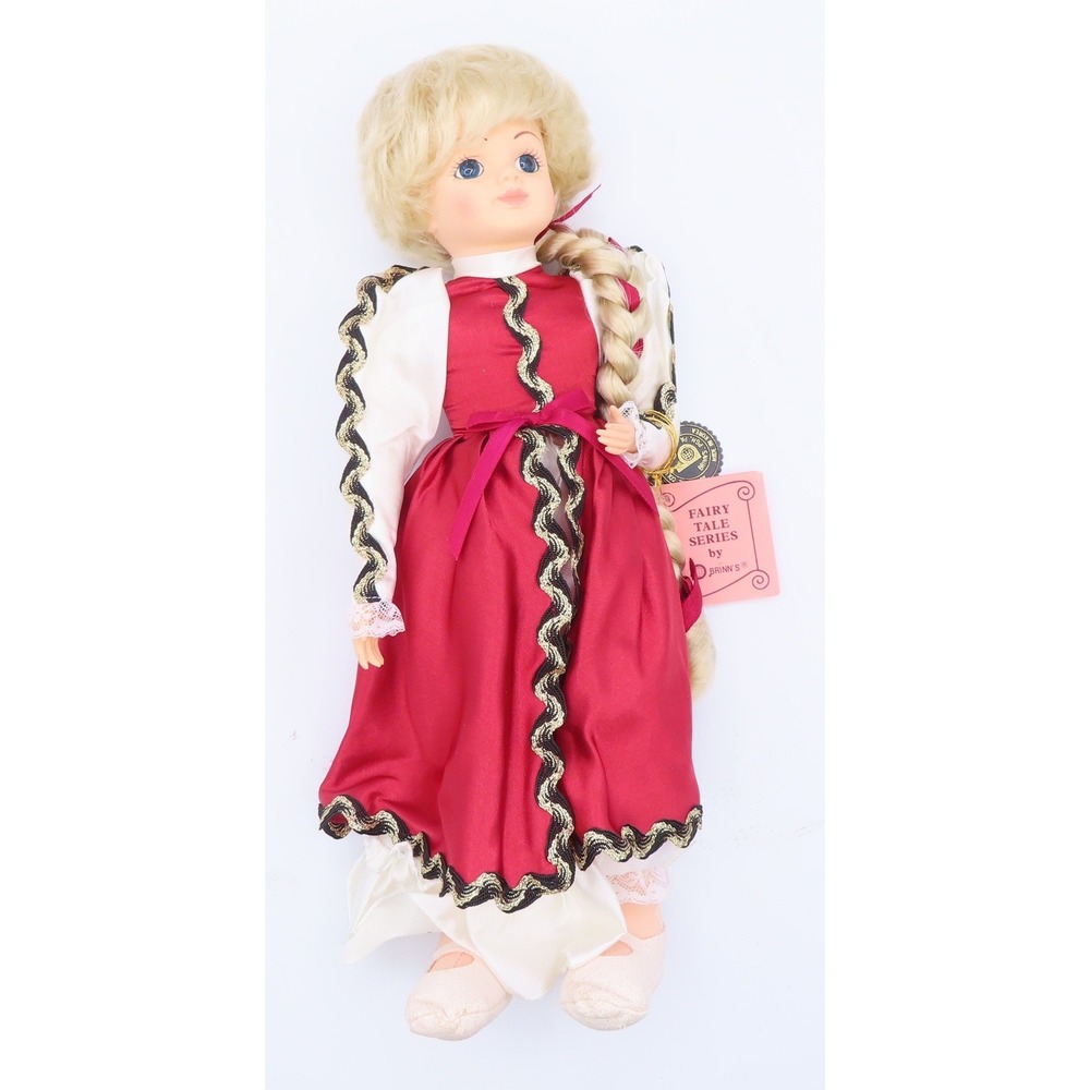 Vintage Brinn's 1988 Rapunzel Porcelain Doll Fairy Tale Series Burgundy